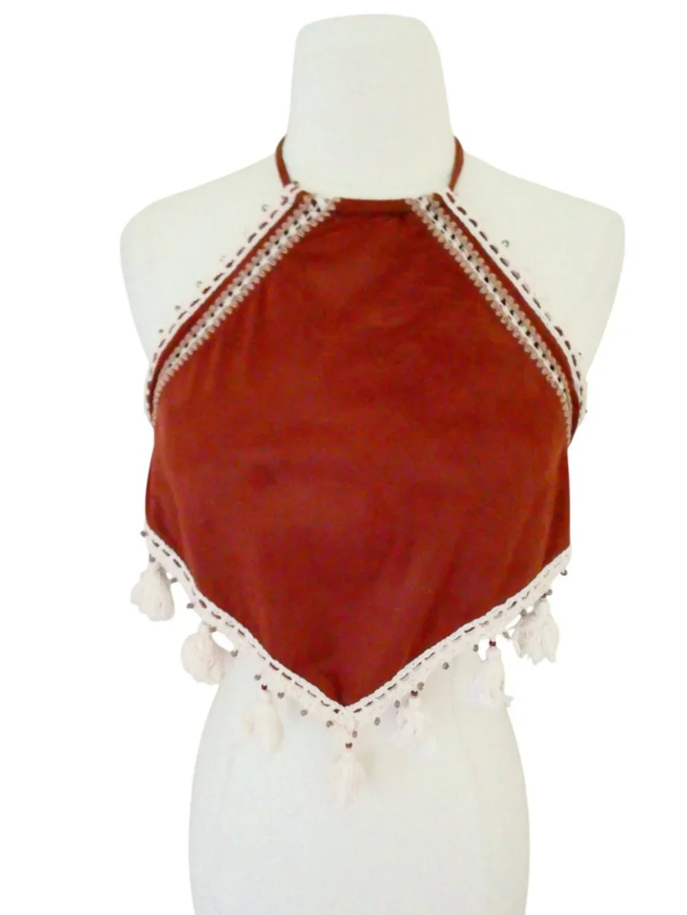 ALE ALESSANDRA tassel fringe faux suede bikini sz M